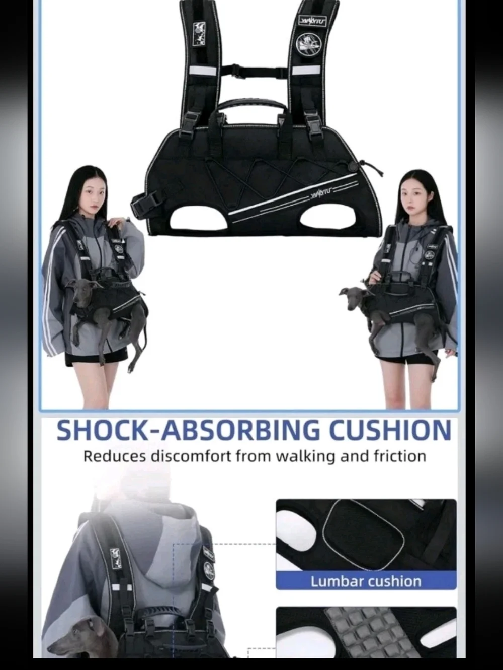 Wakytu Pet Carrier Backpack Sling Dog Mobility Assist Nail Cutting